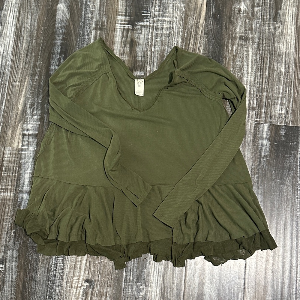 We The Free Olive Long Sleeve Top